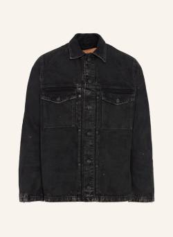 7 For All Mankind Pleated Overshirt Jacket schwarz von 7 For All Mankind