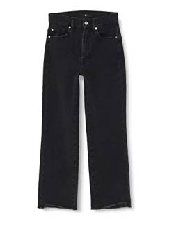 7 For All Mankind Women's Logan Stovepipe Collide with Angled Hem Jeans, Black, 30W x 30L von 7 For All Mankind