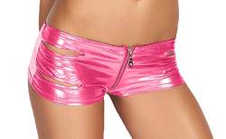 7-Heaven Damen Dessous Wetlook Panty pink Gogo Slip Shorts mit Reißverschluss XL von 7-Heaven