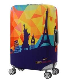 7-Mi Wasserfeste Print Trolley Case Schutzhülle für 30/31/32 Gepäck waschbar Hülle Travel Suitcase Protector XL World Travel von 7-Mi