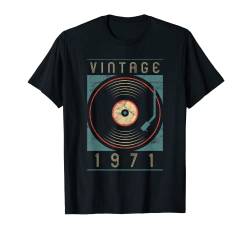 Custom Vintage 1971 Vinyl Plattenspieler Retro DJ 51st Birthday T-Shirt von 70s Vintage Retro Gift Tees Co.