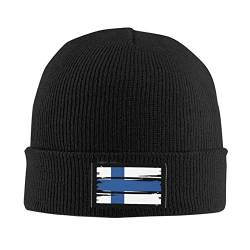 716 Mützen Finnland-Flagge Laufmützen Grobstrick Wintermützen Funktionale Mütze Für Skifahren Damen Herren von 716