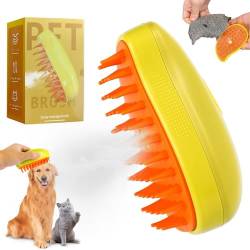 Steamy Cat Brush,Cat Steam Brush for Hair Cleaner,3-in-1-dampfbürste für katzen,Katze Pflege Bürste Haustier Haar Entfernung Kamm für Katze und Hund.Reinigungsbürste Fächern von 71Nmly