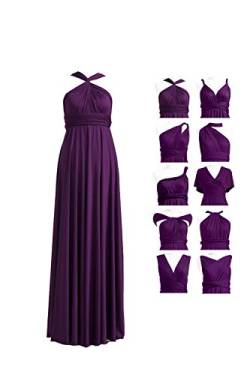 72styles Infinity Kleid mit Bandeau, wandelbares Brautjungfernkleid, lang, Übergröße, Mehrwege-Kleid, Twist-Wickelkleid, Dunkles Violett, Einheitsgröße von 72styles