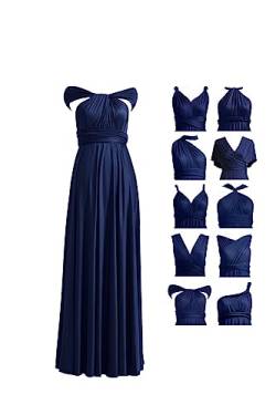 72styles Infinity Kleid mit Bandeau, wandelbares Brautjungfernkleid, lang, Übergröße, Mehrwege-Kleid, Twist-Wickelkleid, Marineblau, Einheitsgröße von 72styles