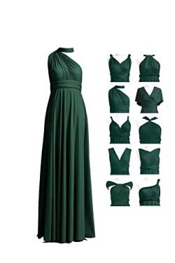 72styles Infinity Kleid mit Bandeau, wandelbares Brautjungfernkleid, lang, Übergröße, Multi-Way-Kleid, Twist-Wickelkleid, Dunkelgrün, Einheitsgröße von 72styles