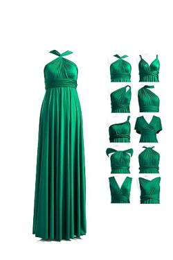 72styles Infinity Kleid mit Bandeau, wandelbares Brautjungfernkleid, lang, Übergröße, Multi-Way-Kleid, Twist-Wickelkleid, Smaragdrün, Einheitsgröße von 72styles
