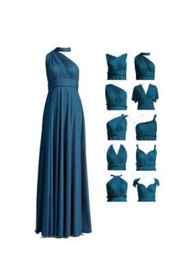 72styles Infinity Kleid mit Bandeau Convertible Brautjungfernkleid Lang Übergröße Multi-Way Kleid Twist Wickelkleid, Blaugrün, Blau, Einheitsgröße von 72styles