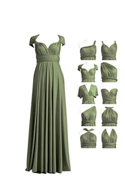 72styles Infinity Kleid mit Bandeau Convertible Brautjungfernkleid Lang Übergröße Multi-Way Kleid Twist Wickelkleid, Olivgrün, Einheitsgröße von 72styles