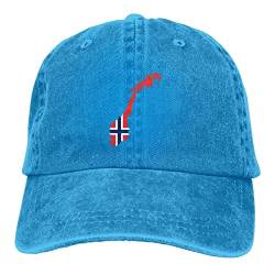 736 Basecap Geländekarte Norwegen Capatmungsaktive Mütze Leichtgewicht Baseballkappe Washed Trucker Baseballcap Für Herren, Damen, Running von 736