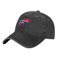 778 Baseballkappe Elch Mit Norwegen-Flagge Baseball Mützen Atmungsaktiv Baseball Kappe Verstellbare Trucker Cap Für Running Outdoor Sport von 778