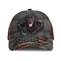 799 Herren Damen Distressed Basecap Baseball Kappe Mütze Atmungsaktiv Mode Baseballmütze Labrador, Schwarzer Labrador-Retriever-Hundeamerika-Flaggen-Patriot, Hundegeschenke Für Hundeliebhaber von 799