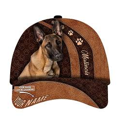 799 Herren Damen Trucker Kappe Baseballkappe Leicht Abwaschbar Verstellbar Baseball Cap Für Sport Laufen Malinois-Stil, Ledertier, Geschenke Für Hundeliebhaber von 799