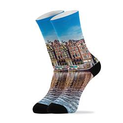 799 Socken Für Herren Damen Amsterdam, Niederlande Neuheit Socken Personalisiert Wandersocken Gegen Schweiß Socken Business-Socken, Für Geschenke, Sport, Outdoor von 799