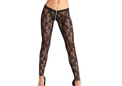 7-Heaven Schwarze Leggings LG008 aus dehnbarer Spitze M von 7Heaven