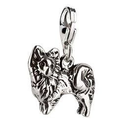 7K Charm Anhänger Hund Zwergspitz 3 aus 925 Sterling Silber (16x15mm) von 7K