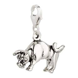 7K Sternzeichen Stier Charm Anhänger aus 925 Sterling Silber (21x14mm) von 7K