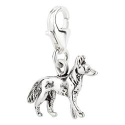 Charm Anhänger Hund Schäferhund aus 925 Sterling Silber (18x11mm) von 7K