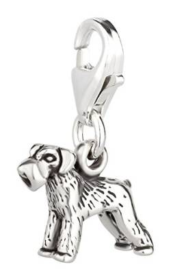 Charm Anhänger Hund Schnauzer aus 925 Sterling Silber (12x10mm) von 7K