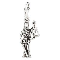 Charm Anhänger Justitia Figur aus 925 Sterling Silber (25x12mm) von 7K