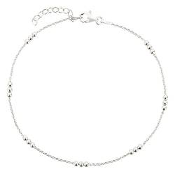 Fußkettchen, Fußkette, Ankerkette, Schmuck, Modeschmuck aus 925 Silber als Fußschmuck - 7K - Geschenke für Frauen, Mädchen und Männer, 22-25cm, 1mm, Modell 18 von 7K