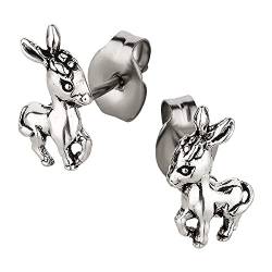 Ohrstecker Ohrringe Esel Silber 925 Sterling als Ohrschmuck mit kleiner Schmuckbox - 7K - Schmuck Geschenke für Damen, Mädchen, Jungen, Kinder und Herren von 7K