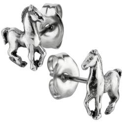 Ohrstecker Ohrringe Pferd Silber 925 Sterling als Ohrschmuck mit kleiner Schmuckbox - 7K - Schmuck Geschenke für Damen, Mädchen, Jungen, Kinder und Herren von 7K