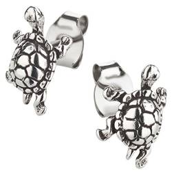 Ohrstecker Ohrringe Schildkröte Silber 925 Sterling als Ohrschmuck mit kleiner Schmuckbox - 7K - Schmuck Geschenke für Damen, Mädchen, Jungen, Kinder und Herren von 7K