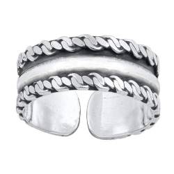 Zehenring aus 925 Sterling Silber als Fußschmuck für Damen, Herren und Mädchen, Größenverstellbar, Bali Style Modell 8 von 7K