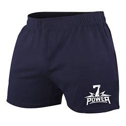 7Power Herren 5" Running Workout Shorts mit Taschen für Bodybuilding und Fitness Color Dark Blue Size XL von 7Power