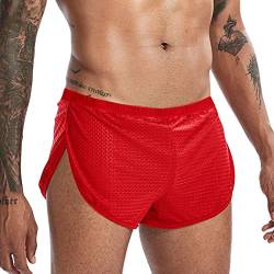 7Power Herren Laufshorts mit großen geteilten Seiten Color Red Size L von 7Power