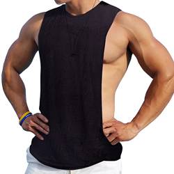 7Power Herren ärmellose Muscle Stringer Weste Cut Open Gym Training Bodybuilding Tanktop Color Black Size XL von 7Power