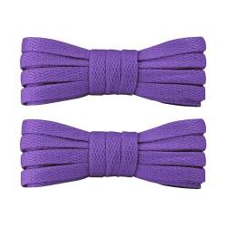 7STROBBS 2 Paar Schnürsenkel Lila Flach Breite 8mm Ersatz Sneaker Violett Schuhbänder Kurze Purple Shoe Laces für Converse Chucks Nike Air Force,100cm von 7STROBBS