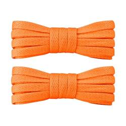 7STROBBS 2 Paar Schnürsenkel Orange Flach Breite 8mm Ersatz Sneaker Orange Schuhbänder Kurze Orange Shoe Laces für Converse Chucks Nike Air Force,Orange 70cm von 7STROBBS