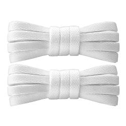 7STROBBS 2 Paar Schnürsenkel Weiß Flach 8mm Breite Weiss Sneaker Schuhbänder Ersatz Kurze White Shoelaces für Converse Air Force Sportschuhe Turnschuhe Damen Herren Kinder,80cm von 7STROBBS