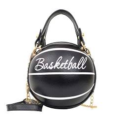 7VSTOHS Handtasche in Basketball Form für Damen Umhängetasche Mädchen Tote Schulter Runde Handtaschen von 7VSTOHS