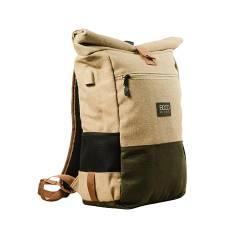 8000Kicks Everyday Hanf Rucksack – leichter und wasserdichter Rucksack mit Anti-Diebstahl-Tasche und geräumigem Innenraum (Beige/Grün) von 8000Kicks