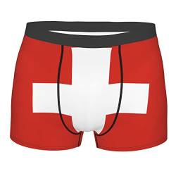 803 Male Boxershorts Schweizer Flagge Männer Unterwäsche Bequeme,Klassisch Sport Unterhosen Atmungsaktive Herren Boxer XL von 803