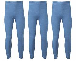 8055 605 Herren Thermounterteil Base Layer Leggings Lange Unterhose Warm Unterwäsche Hose 3er Pack, blau, 34-37 von 8055 605