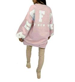 Damen Buffalo New York Oversized Long Line Sweatshirt Damen Pullover Top Gr. 34, rose von 8055 605