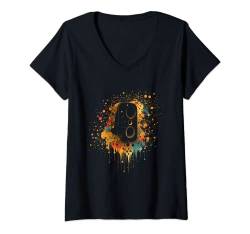 Damen 90er 80er Jahre Motto Party Outfit Kostüm T-Shirt mit V-Ausschnitt von 80er 90er Jahre Retro Kassette Outfits & Geschenk