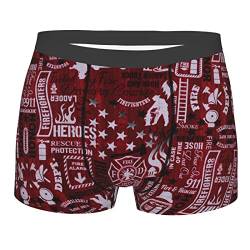 850 Retroshorts Feuerwehr Feuerwehr Feuerwehrautos Boxershorts Herren Hipster,Bequeme Herren Boxer Männer,Weiche Boxer Shorts M von 850