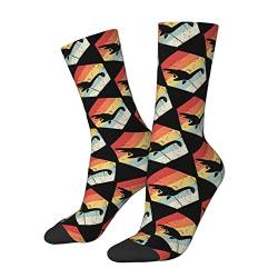 874 Laufsocke, Retro Loch Ness Mon-Ster Sport Socken Geruchshemmend Sneaker Socken Komfortabel Men'S Socks Für Laufen Trekking Everyday 40cm von 874