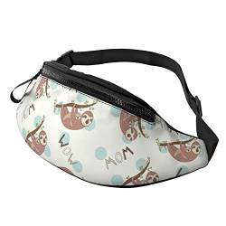 Brusttasche Faultier-Mama-Baby Unisex Gürteltasche Stylisch,Verstellbarer Sporttasche Für Spazieren Hundetraining Sport 14X35Cm von 874
