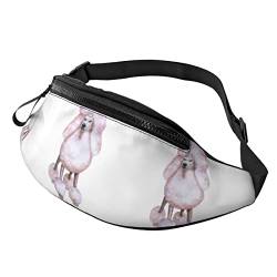 Gürteltasche Weißer Königspudel-Rassehund Unisex Sporttasche Mode,Verstellbarer Lauftasche Für Herren Damen Fitness 14X35Cm von 874