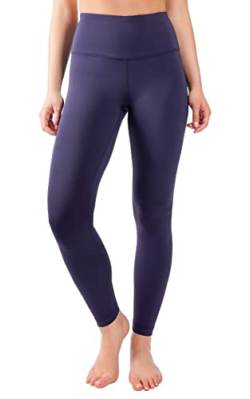 90 Degree By Reflex Hohe Taille Bauchkontrolle Kniebeugenfest 4-Wege-Stretch Workout Leggings, Dunkles Marineblau, S von 90 Degree By Reflex