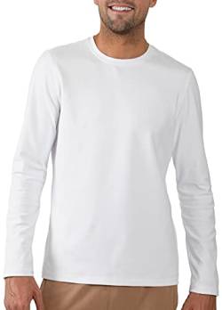 90 Degree By Reflex Ultraweiches Langarmshirt mit Rundhalsausschnitt für Herren, Weiss/opulenter Garten, L von 90 Degree By Reflex