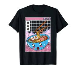Happy Ramen Schale Digital Japan Style Otaku Anime Vaporwave T-Shirt von 90s Japanese Vaporwave Aesthetic Art For Men Women