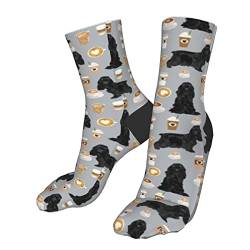 931 Haussocken Cocker Spaniel Schwarzer Cocker Spaniel-Hund Men'S Socks Rutschhemmend Business Socken Weich Fahrradsocken Für Basketball Sport Laufen von 931