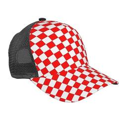 934 Basecap Kroatien Kariert Rot Weiß Flat Hüte Sonnenschutz Kappe Uv-Schutz Schirmmütze Für Erwachsene Sommer Herren von 934